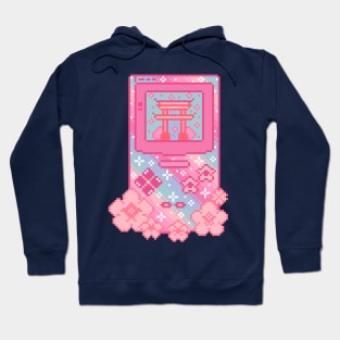 Cherry Blossom Handheld Pixel Art Hoodie